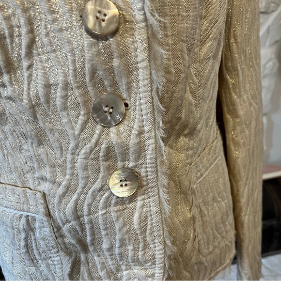 Apriori Women's Y2K Gold Metallic Blazer Jacket Size 12 - Picture 4 of 11